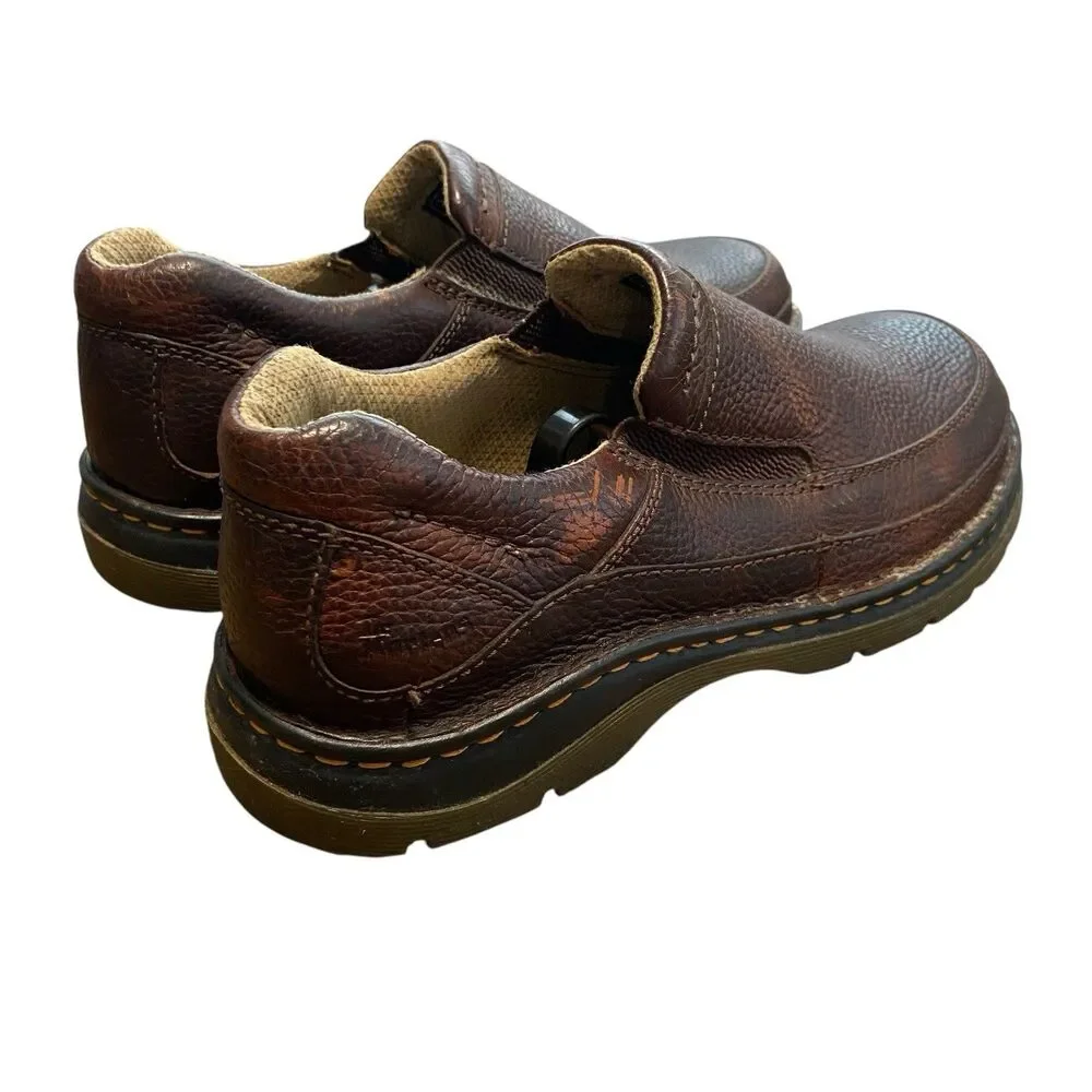 Dr. Martens 11198 Brown Pebbled Leather Slip On Loafers Shoes Doc Men's Size 9 - Picture 3 of 11